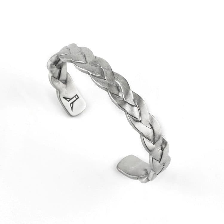 image-European and American simple 1314 wild personality retro twist bracelet men and women couple open bracelet jewelry wholesale
