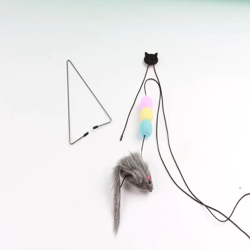 image-Cat toy self-hey hanging door retractable cat scratching rope small mouse funny cat stick pet cat cat supplies funny cat stick
