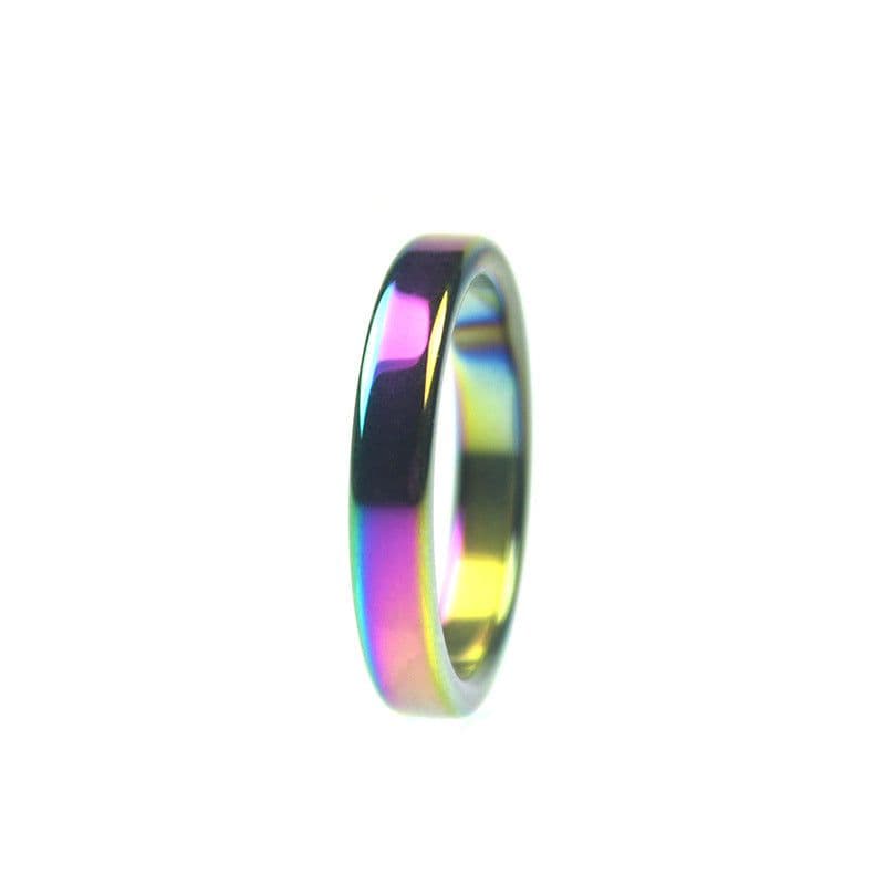 image-AliExpress wish cross-border black gallstone ring non-magnetic arc flat flat ring wide ring European and American simple men and women ring