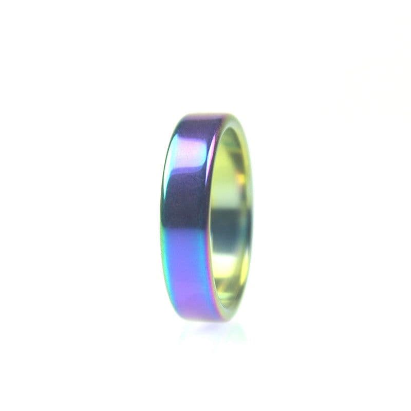 image-AliExpress wish cross-border black gallstone ring non-magnetic arc flat flat ring wide ring European and American simple men and women ring