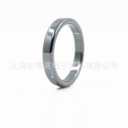 image-AliExpress wish cross-border black gallstone ring non-magnetic arc flat flat ring wide ring European and American simple men and women ring