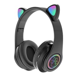 image-New head-mounted cat ear bluetooth headset B39 cat ear cute cat ear wireless headset LED flash light