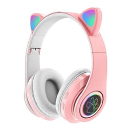 image-New head-mounted cat ear bluetooth headset B39 cat ear cute cat ear wireless headset LED flash light