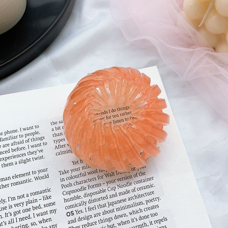 image-Jelly-colored bird's nest lazy hairpin ball head tie high ponytail hairpin hairpin telescopic catch clip Korean female hair catch