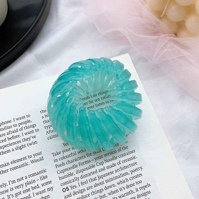 image-Jelly-colored bird's nest lazy hairpin ball head tie high ponytail hairpin hairpin telescopic catch clip Korean female hair catch