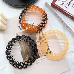 image-Jelly-colored bird's nest lazy hairpin ball head tie high ponytail hairpin hairpin telescopic catch clip Korean female hair catch
