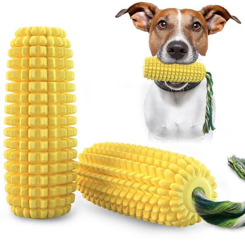 image-Dog toy tpr bite-resistant simulation sound corn bites dog toy molar stick rope knot Amazon explosion