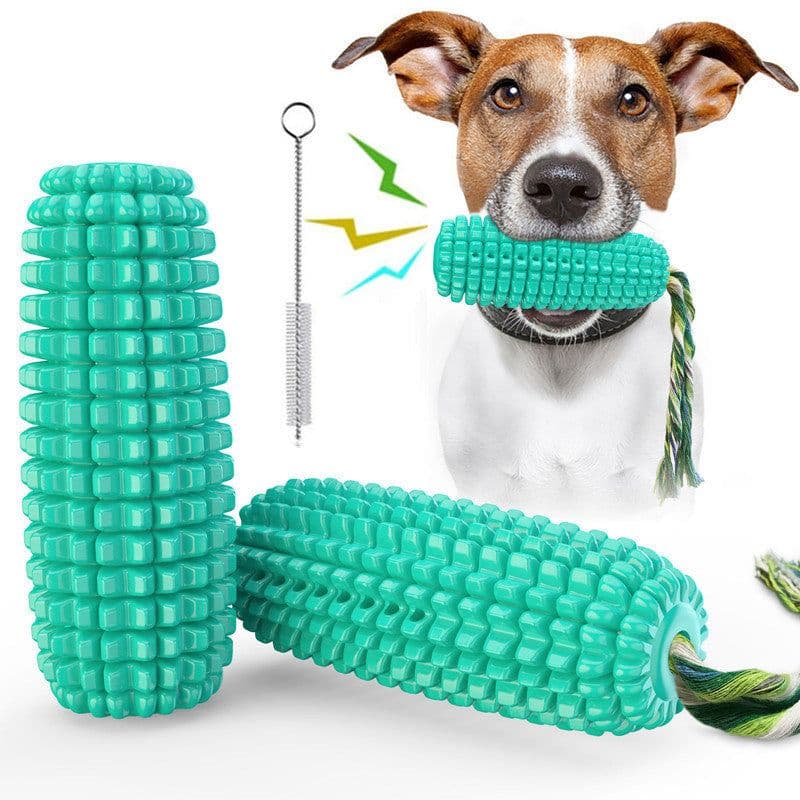 image-Dog toy tpr bite-resistant simulation sound corn bites dog toy molar stick rope knot Amazon explosion