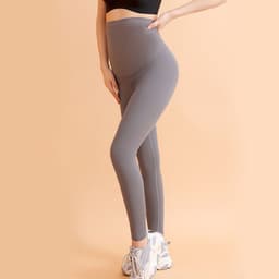 image-Wholesale Pregnant Women Spring Summer Sports Pants High Waist Belly Large Size Maternity Pants Bottom Layer Maternity Yoga Pants