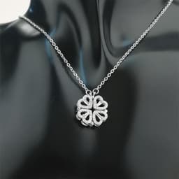 image-Douyin the same love four-leaf clover necklace female niche design a multi-wear magnet jewelry Valentine's Day gift