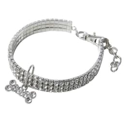 image-3 Row Rhinestone Elastic Pet Necklace Dog Chain Cat Crystal Collar Pet Supplies Small Dog Jewelry Tag
