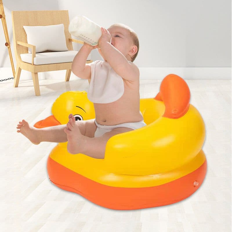 image-Cross-border new product child seat little yellow duck baby learning seat cute baby learning seat inflatable anti-rollover