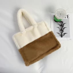 image-2021 winter bag new fashion hand-carrying plush bag casual one-shoulder hand-held oblique cross armpit hairy women's bag