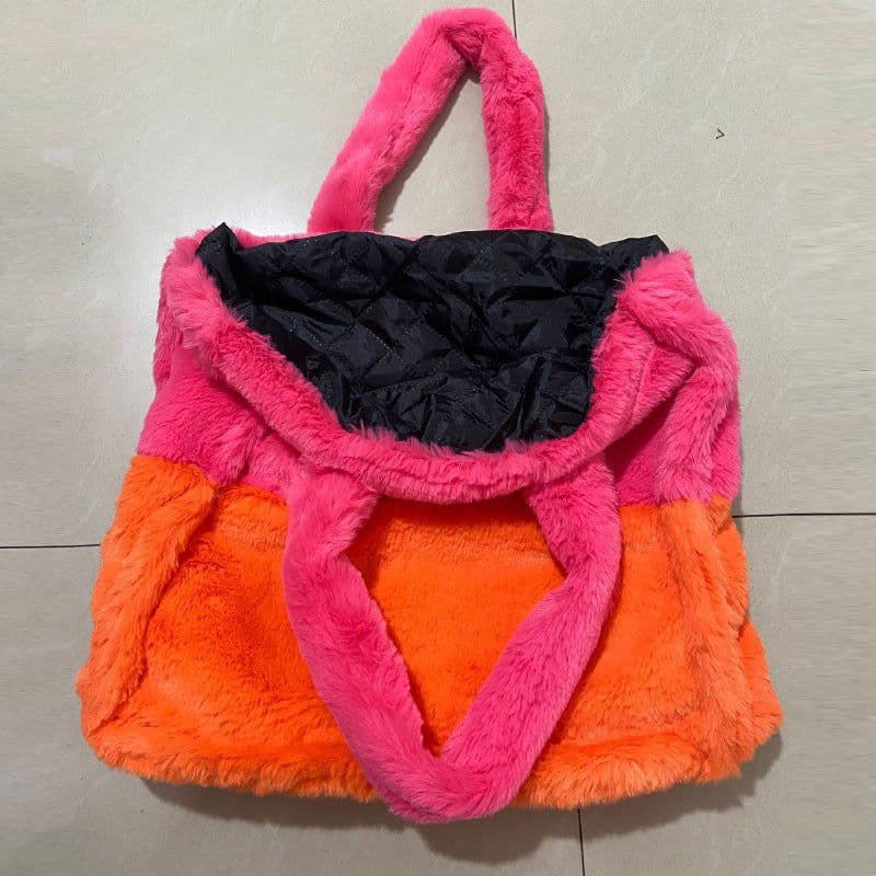 image-2021 winter bag new fashion hand-carrying plush bag casual one-shoulder hand-held oblique cross armpit hairy women's bag
