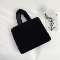 image-2021 winter bag new fashion hand-carrying plush bag casual one-shoulder hand-held oblique cross armpit hairy women's bag