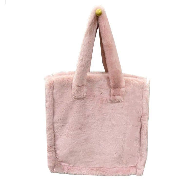 image-2021 winter bag new fashion hand-carrying plush bag casual one-shoulder hand-held oblique cross armpit hairy women's bag