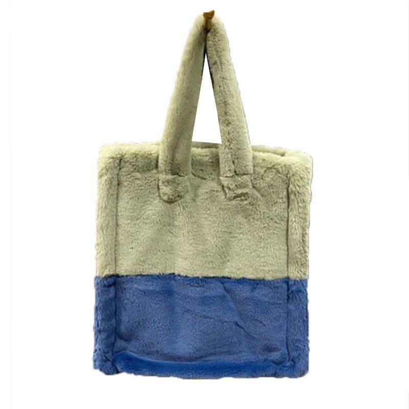image-2021 winter bag new fashion hand-carrying plush bag casual one-shoulder hand-held oblique cross armpit hairy women's bag