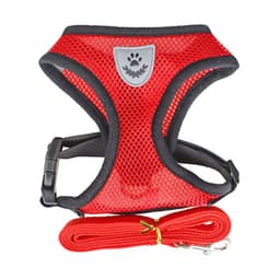 image-Explosion-proof pet harness Explosion-proof punching pet supplies mesh chest harness Fashionable hamster leash set wholesale