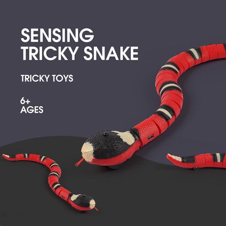 image-Intelligent induction obstacle avoidance silver ring snake simulation induction obstacle avoidance snake pet animal model simulation animal children's toys