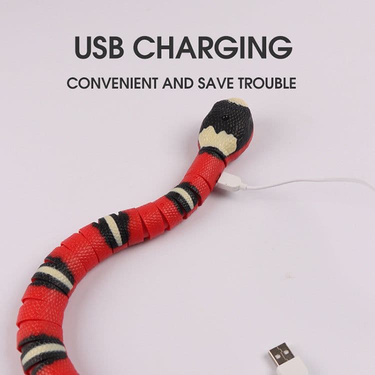image-Intelligent induction obstacle avoidance silver ring snake simulation induction obstacle avoidance snake pet animal model simulation animal children's toys