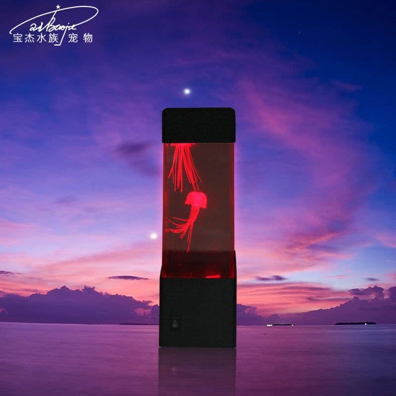 image-Cross-border led colorful color changing jellyfish fish tank lamp small fish lamp volcano crystal colorful lamp Amazon creative atmosphere