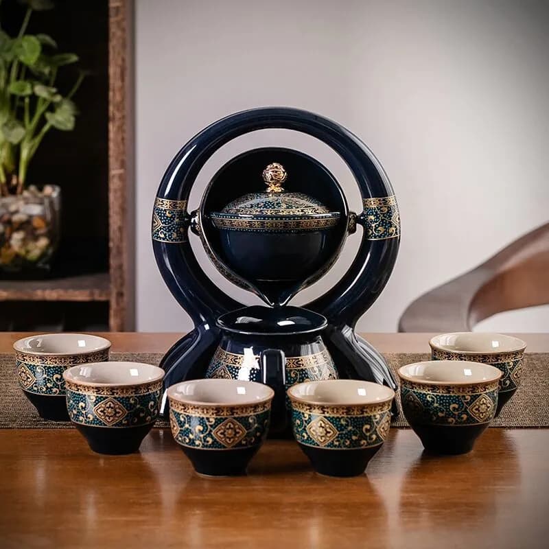image-Office Creative Tea Maker Ceramic Semi-automatic Tea Maker Teapot Teacup