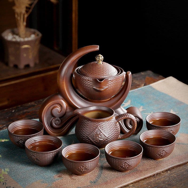 image-Office Creative Tea Maker Ceramic Semi-automatic Tea Maker Teapot Teacup