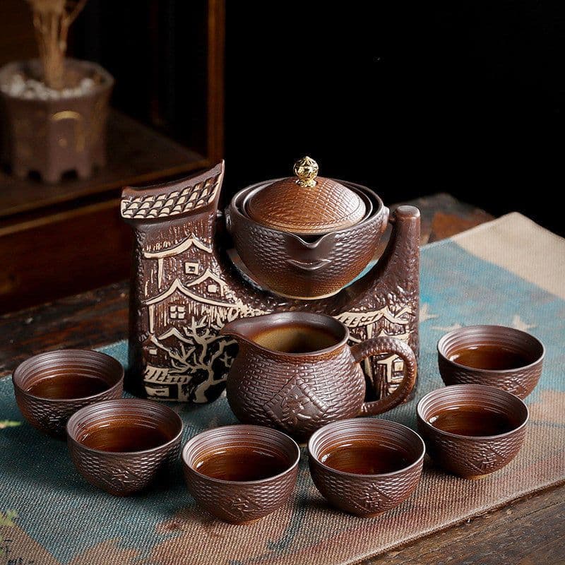 image-Office Creative Tea Maker Ceramic Semi-automatic Tea Maker Teapot Teacup
