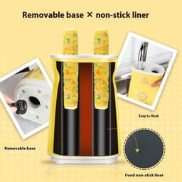image-Household Double Barrel Egg Cup Waffle Cone Maker Omelette Maker
