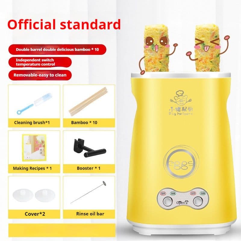image-Household Double Barrel Egg Cup Waffle Cone Maker Omelette Maker
