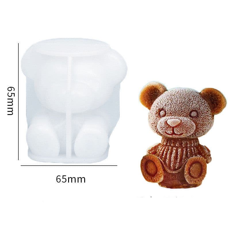 image-Silicone Mold Bear Shape Ice Cube Maker Chocolate Cake Mould Candy Dough Mold For Coffee Milk Tea Fondant Whiskey Ice Mold