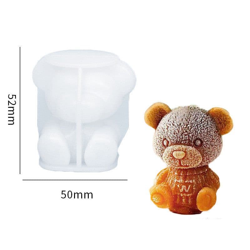 image-Silicone Mold Bear Shape Ice Cube Maker Chocolate Cake Mould Candy Dough Mold For Coffee Milk Tea Fondant Whiskey Ice Mold