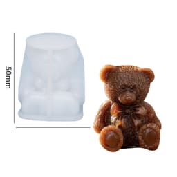image-Silicone Mold Bear Shape Ice Cube Maker Chocolate Cake Mould Candy Dough Mold For Coffee Milk Tea Fondant Whiskey Ice Mold