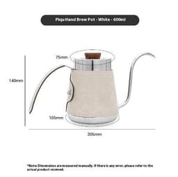 image-304 Stainless Steel Hand Made Coffee Maker Household Hanging Ear Narrow Mouth Coffeepot Leather Anti-scald Hand Wash Pot
