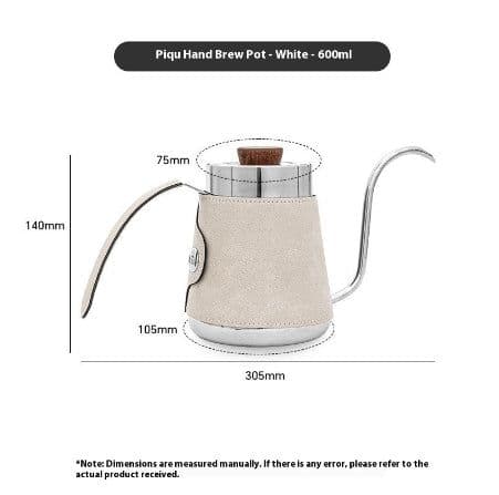 image-304 Stainless Steel Hand Made Coffee Maker Household Hanging Ear Narrow Mouth Coffeepot Leather Anti-scald Hand Wash Pot