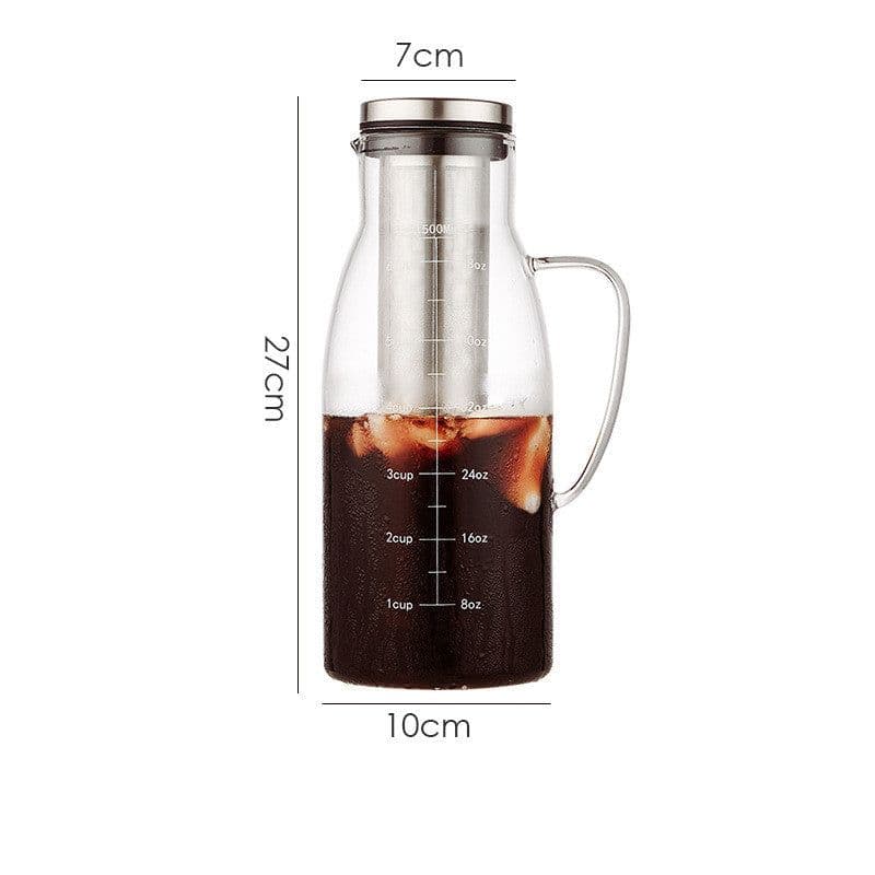 image-Glass Coffee Pot Mocha Cold Brew Cafetera Filter Coffee Pot Leakproof Thick Glass Tea Infuser Percolator Tool Espresso Maker