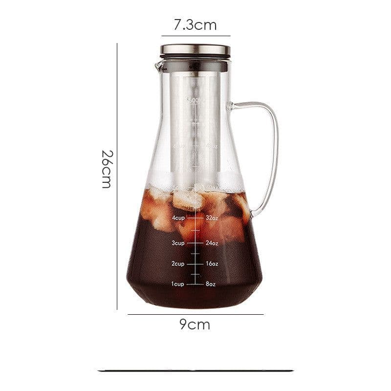 image-Glass Coffee Pot Mocha Cold Brew Cafetera Filter Coffee Pot Leakproof Thick Glass Tea Infuser Percolator Tool Espresso Maker