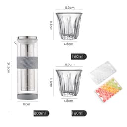 image-Ice Drip Coffee Pot Silicone Base Coffee Cold Extraction Pot For Kitchen Bar Cold Brew Coffee Maker Juice Tea Filter Glass Pot
