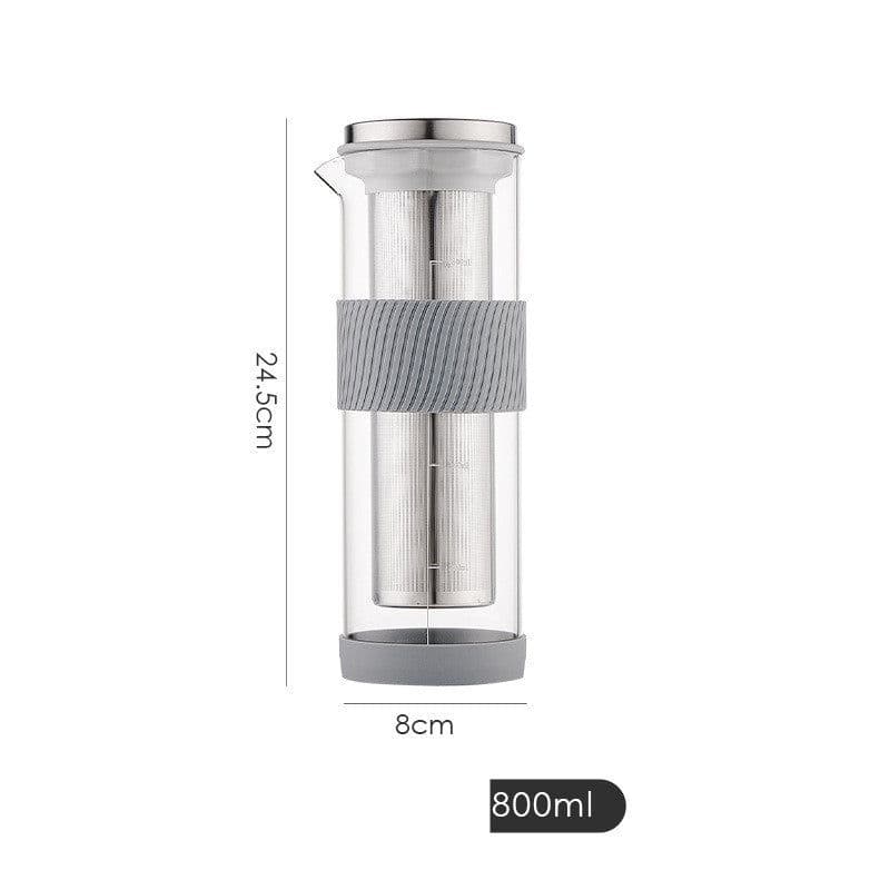 image-Ice Drip Coffee Pot Silicone Base Coffee Cold Extraction Pot For Kitchen Bar Cold Brew Coffee Maker Juice Tea Filter Glass Pot