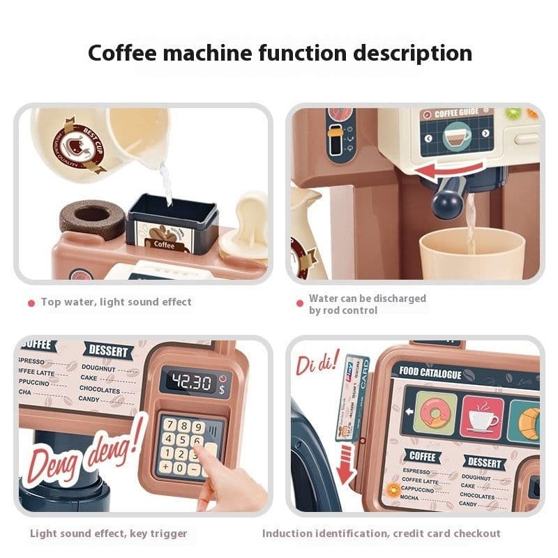 image-Children's Toy Play House Cashier Coffee Machine Assembly