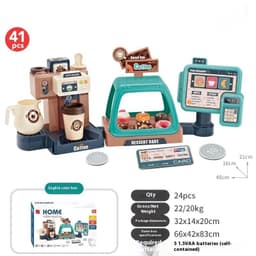 image-Children's Toy Play House Cashier Coffee Machine Assembly
