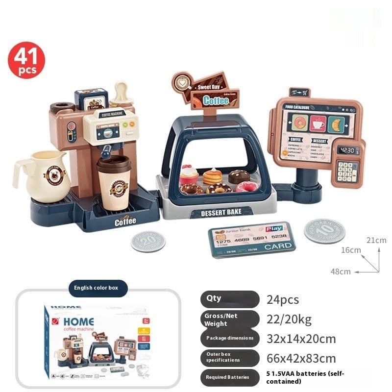 image-Children's Toy Play House Cashier Coffee Machine Assembly