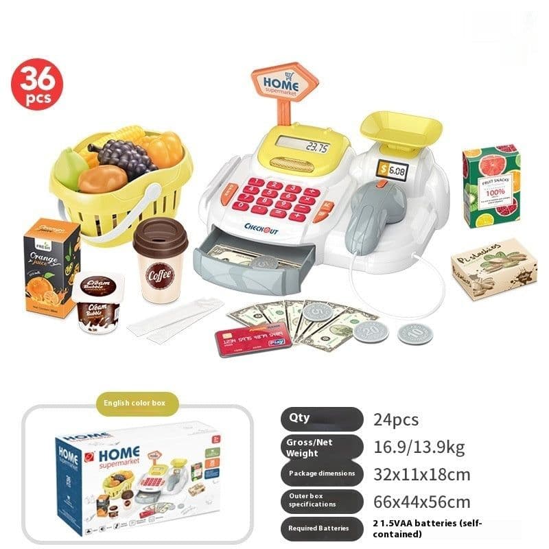 image-Children's Toy Play House Cashier Coffee Machine Assembly