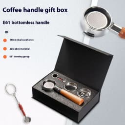 image-Suit Coffee Machine Handle E61 Brewing Head Universal 58mm Solid Wood Coffee Bottomless