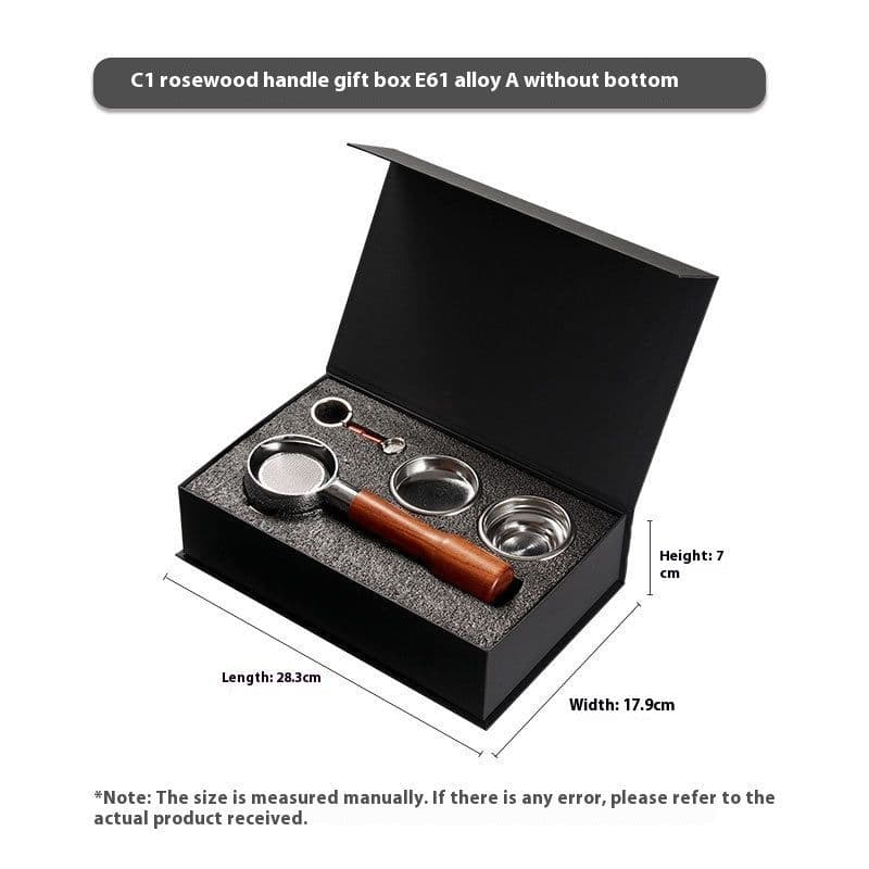image-Suit Coffee Machine Handle E61 Brewing Head Universal 58mm Solid Wood Coffee Bottomless