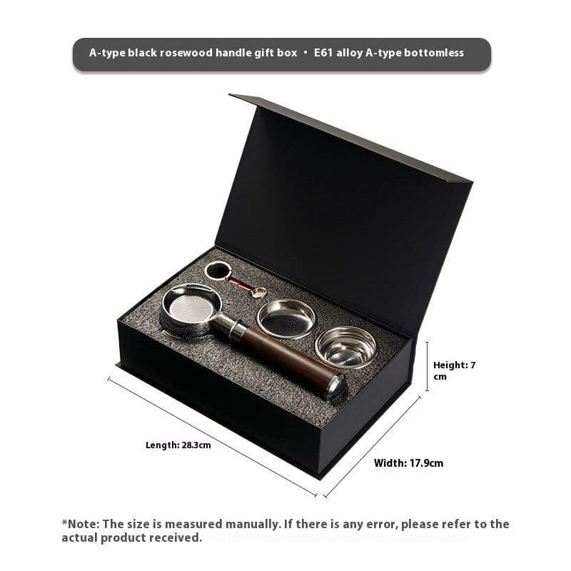 image-Suit Coffee Machine Handle E61 Brewing Head Universal 58mm Solid Wood Coffee Bottomless