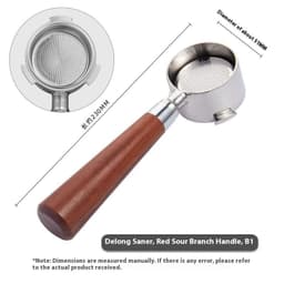 image-51mm Coffee Machine Handle Modified Solid Wood Handle