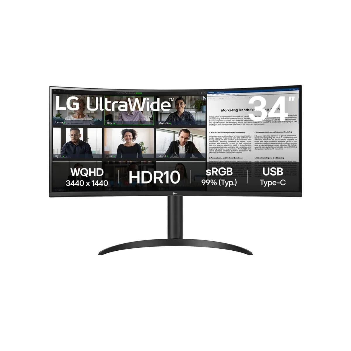 image-Monitor LG 34WR50QK-B 34" 4K Ultra HD LCD Wide Quad HD
