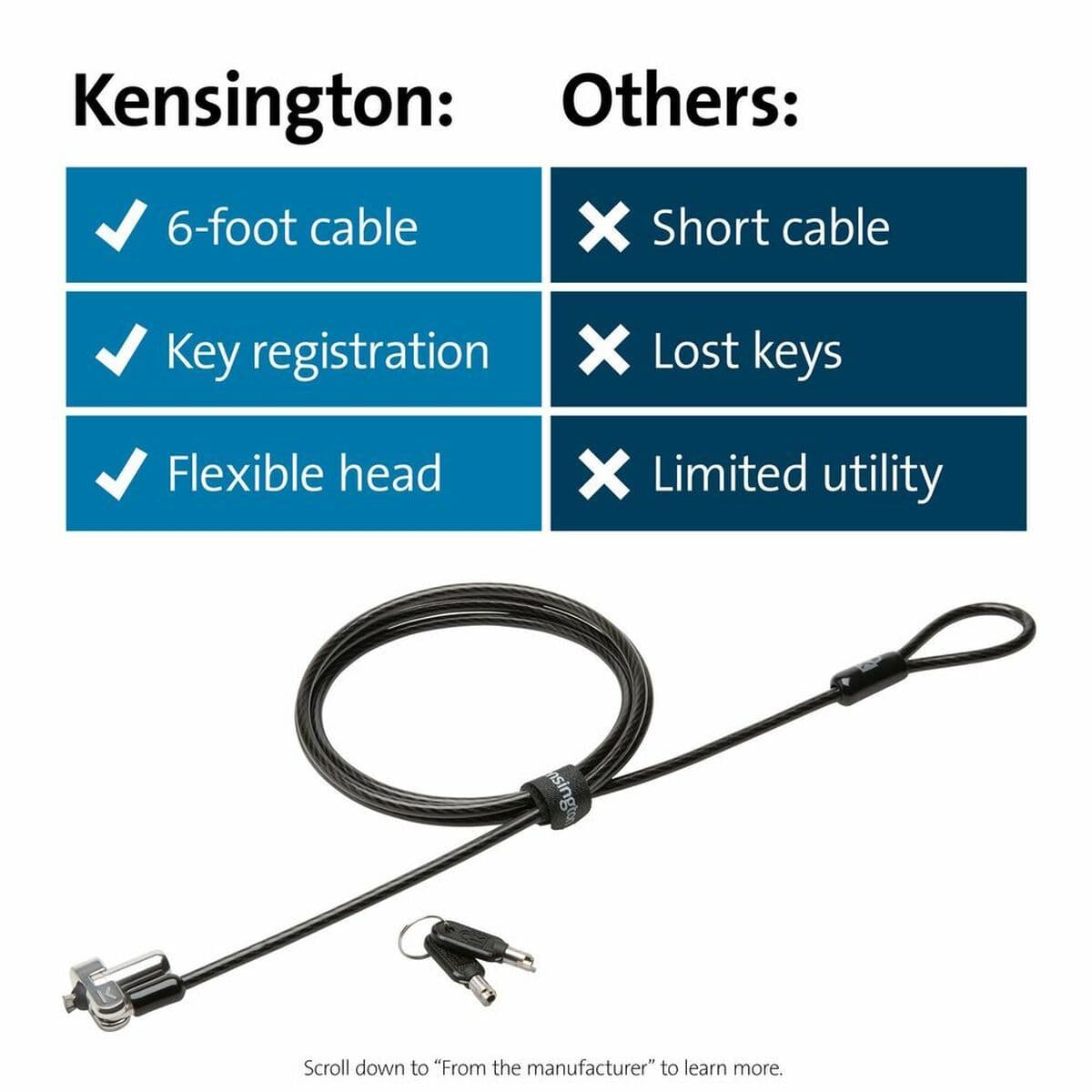 image-Security Cable Kensington K64440WW 1,83 m