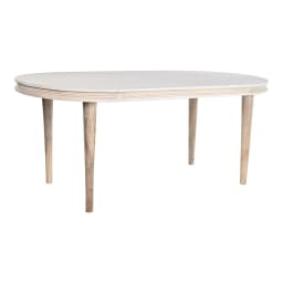 image-Dining Table DKD Home Decor White Golden Brass Mango wood 180 x 90 x 76 cm